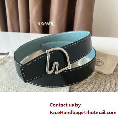 Hermes Tete de Cheval belt buckle  &  Reversible leather strap 38 mm 03 2023